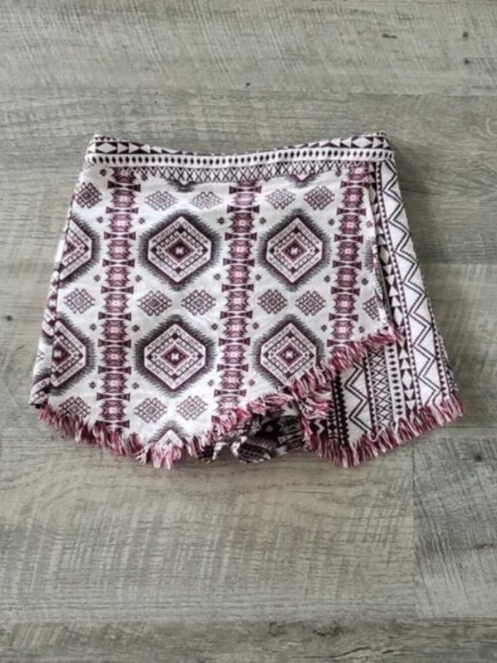 Pants Store Maroon Aztec Print Skort.